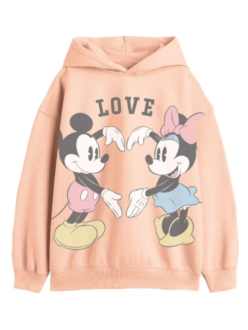 Disney Peach Hoodie with Mickey & Minnie LOVE Graphic